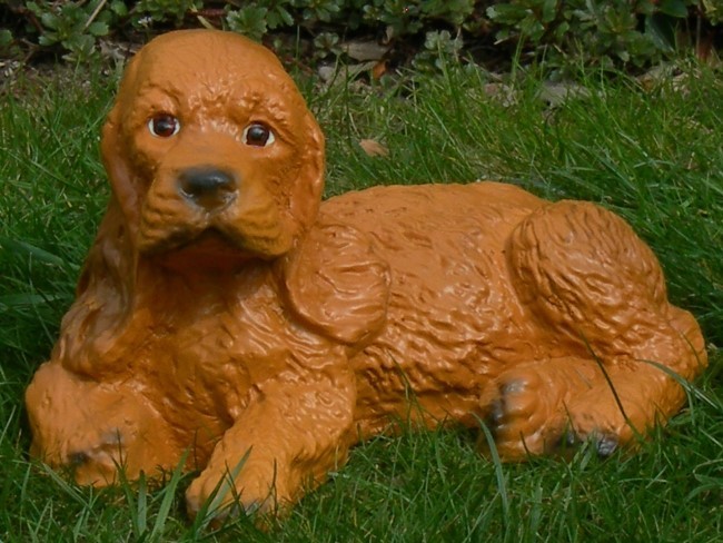 Dekorationsfigur Hund Cocker Spaniel Welpe H 15 cm Dekofigur aus Kunstharz