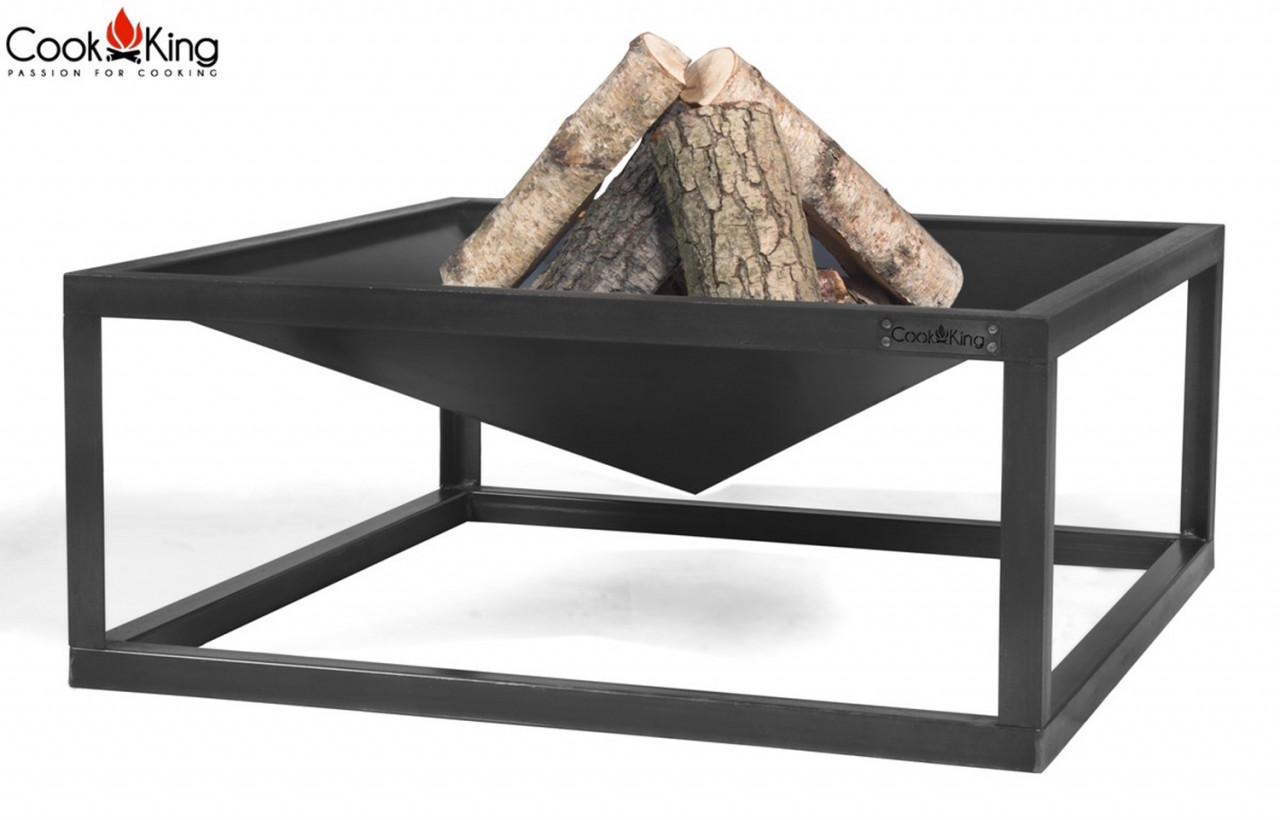 Feuerschale 'Square' B 70 cm Feuerstelle für Garten aus Stahl Feuerkorb als Wärmequelle oder Grill