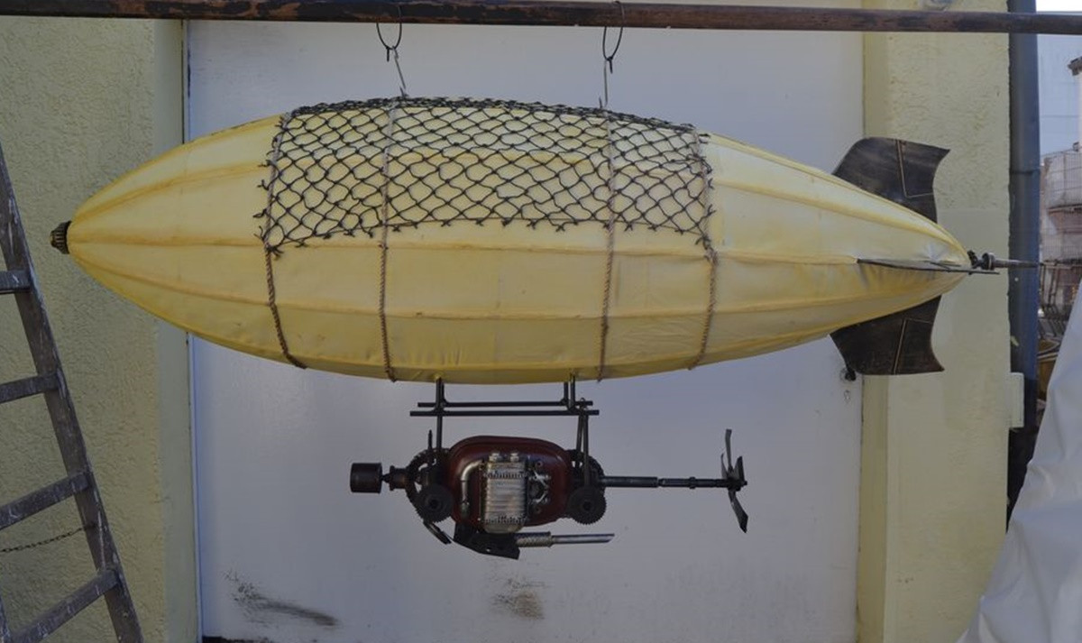 Modell XXL Nostalgie Modellflugzeug Oldtimer Zeppelin Luftschiff L 225 cm Luftraum Dekoration