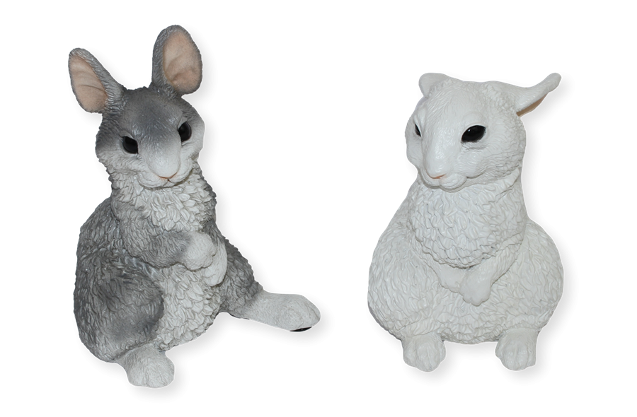 Deko Figur Hasen sitzend Kollektion Castagna aus Resin/ Kunststein H 19-22 cm Tierfigur