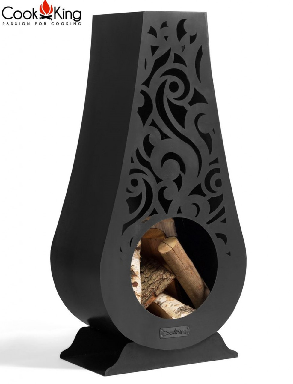 Gartenkamin 'Hawana' Gartenofen H 108cm zum Heizen und Grillen Terrassenofen aus Naturstahl Kamin