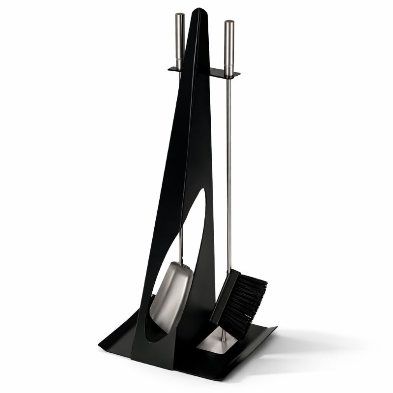 Kaminbesteck 2-teilig High End Designe schwarz beschichtet Besteck Edelstahl