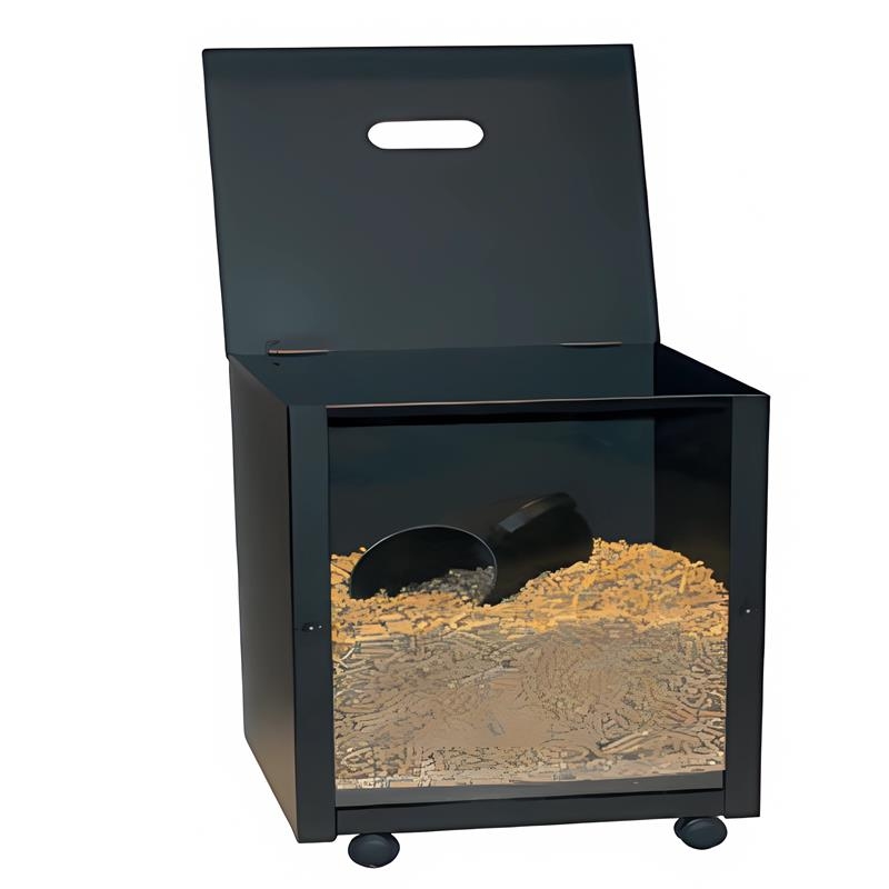 Pellets-Box Schwarz 30 kg, Kompakter Vorratsbehälter für Pelletöfen
