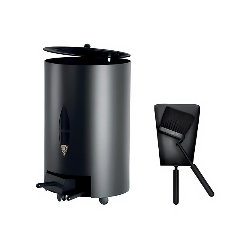 Pellets-Box mit Rollen Schwarz 45 kg, Große Vorratsbox mit integrierter Pelletsschaufel