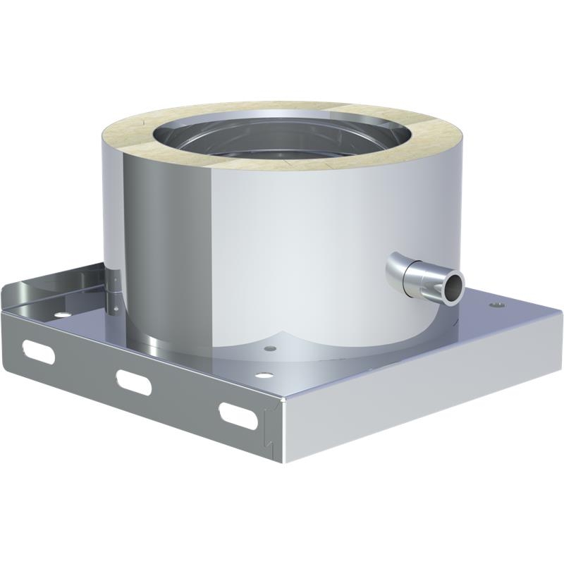 Jeremias DW-SILVER Grundplatte mit Kondensatablauf seitlich und 1/2 Zoll Nippel W2G (W3G)