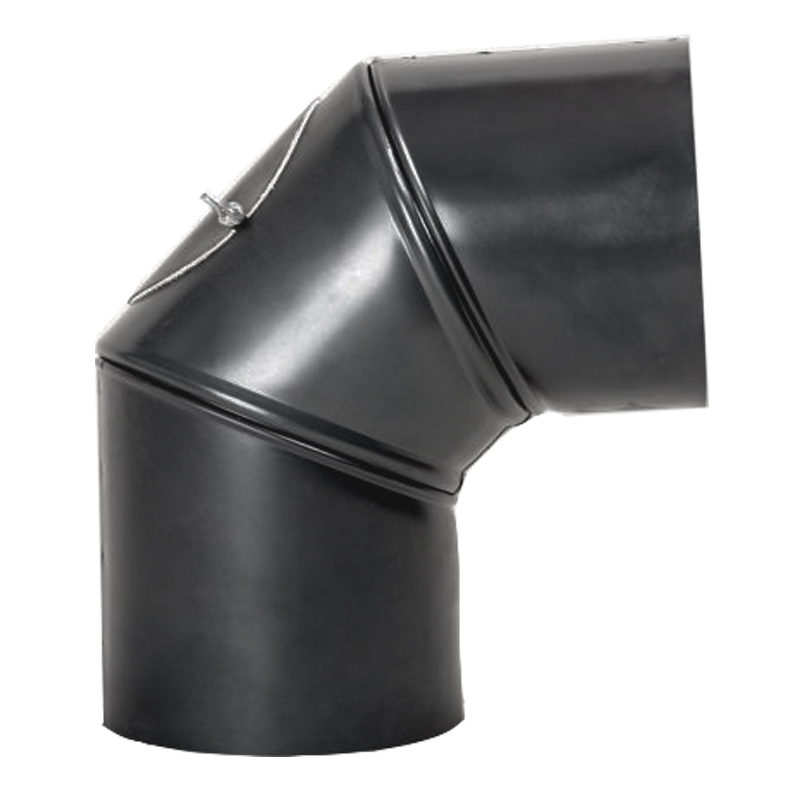 Ofenrohr Bogen verstellbar 0-90° mit Tür gebläut DN 150mm