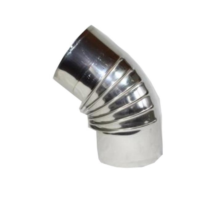 Ofenrohr Edelstahl - Bogen 45° ohne Tür DN 130mm