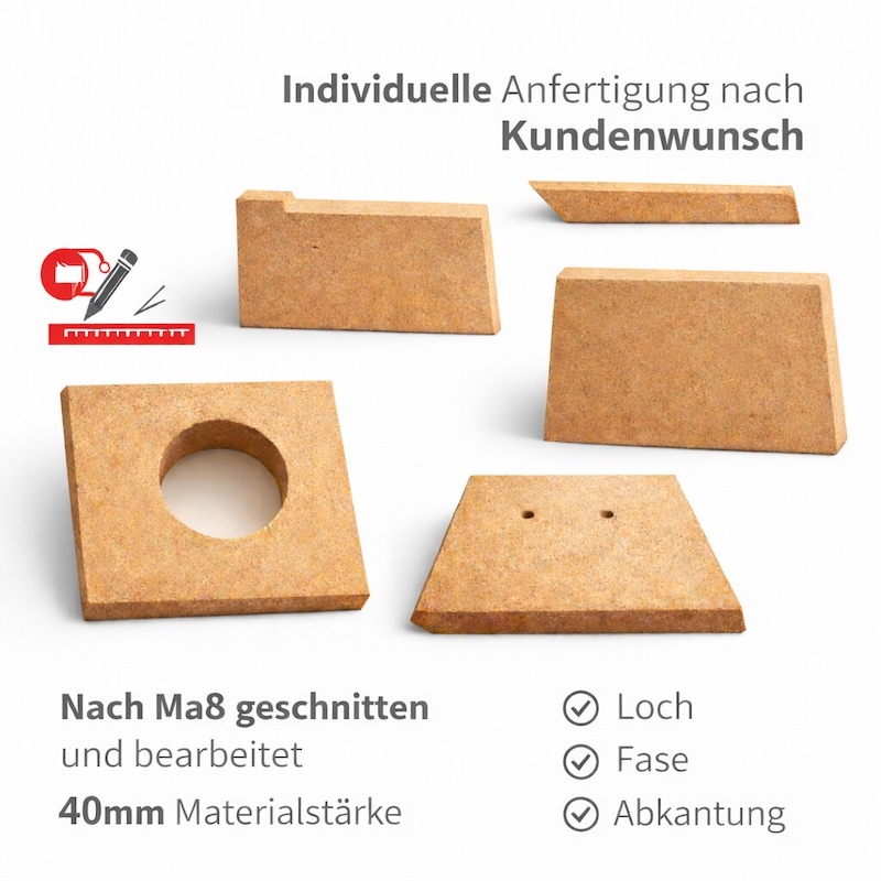 Vermiculite Platte nach Maß 40mm stark