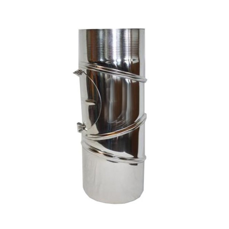 Ofenrohr Edelstahl Bogen verstellbar 0-90° mit Tür DN 130mm
