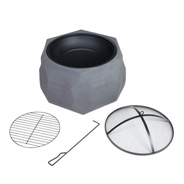 Feuerschale in Steinoptik als formschöne Diamant