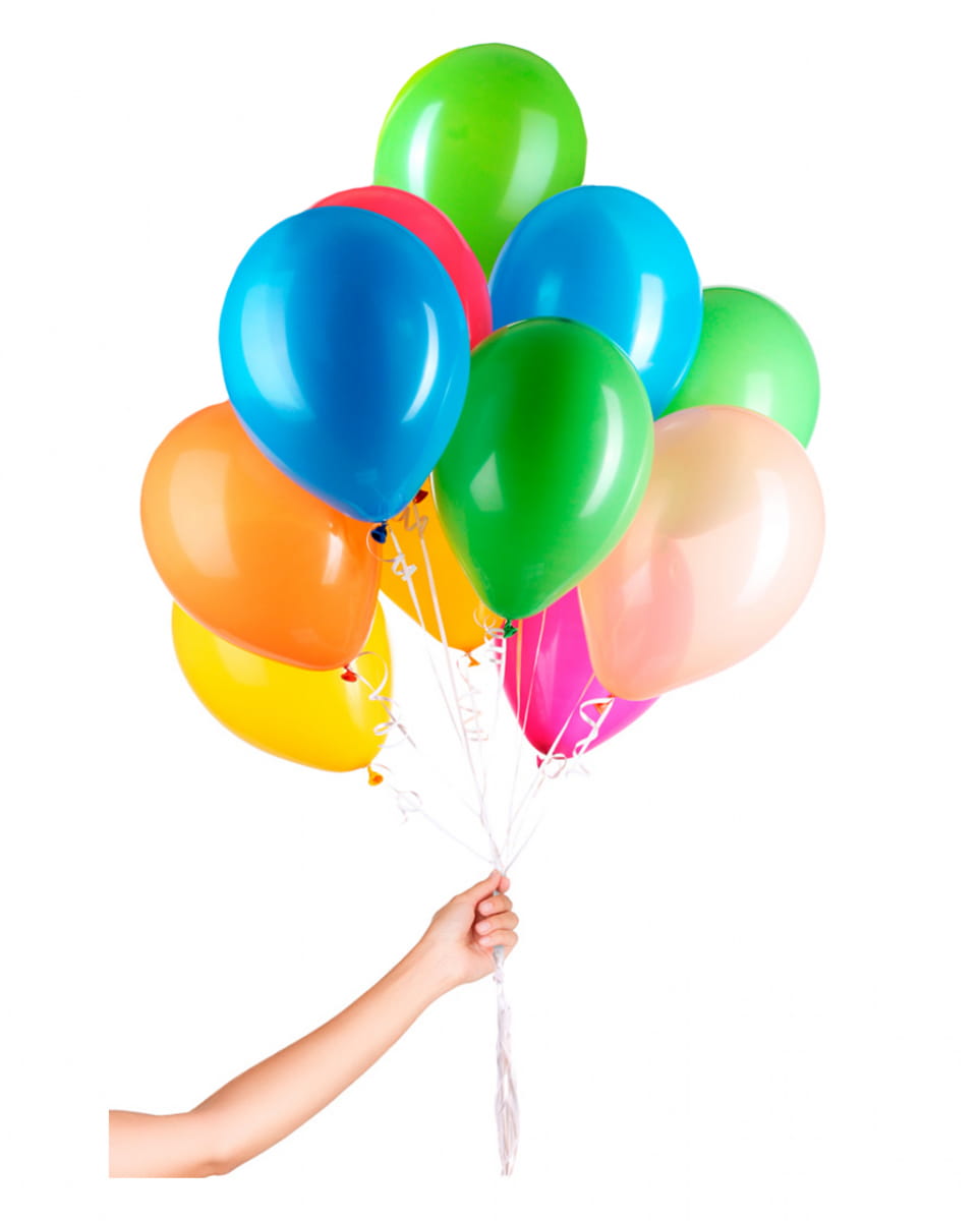 30 Bunte Ballons für Helium mit Schnur