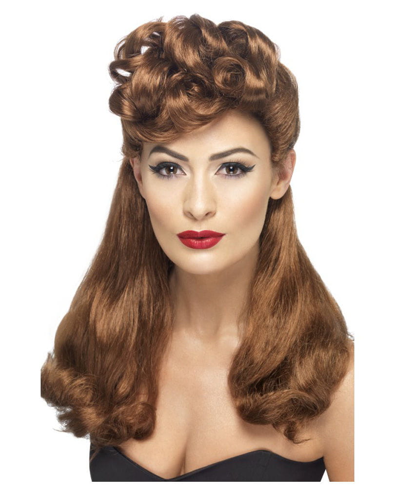 40er Jahre Vintage Perücke braun