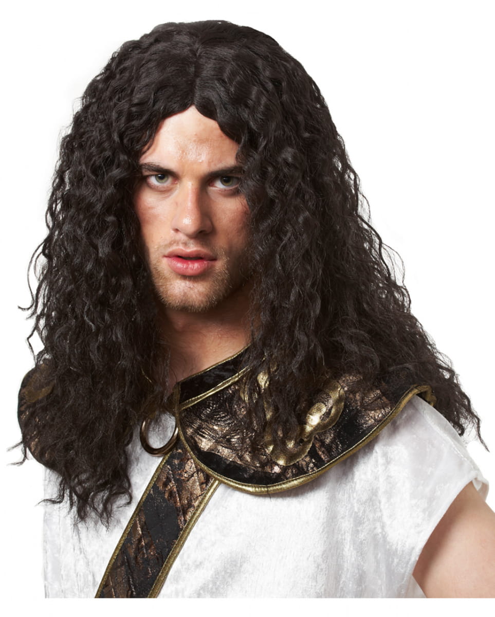 Schwarze Barbaren Perücke mit Locken