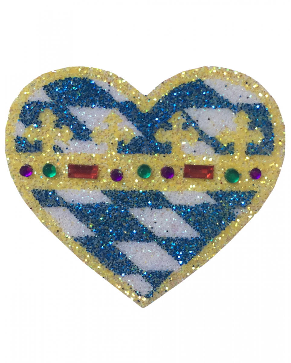 Bayrisches Glitter Herz Tattoo