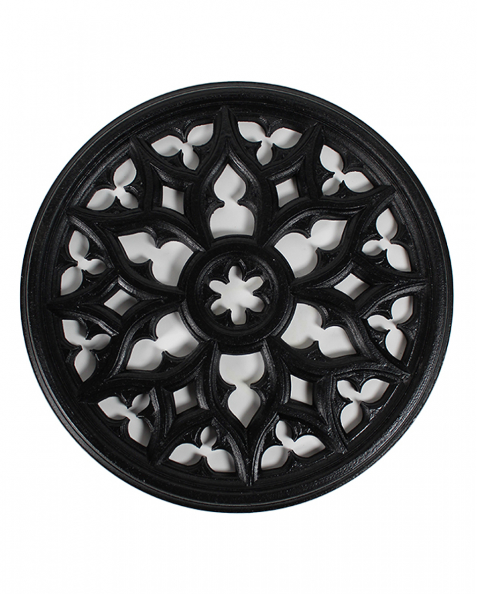 Schwarzes Viktorianisches Gothic Fenster 19cm Ø