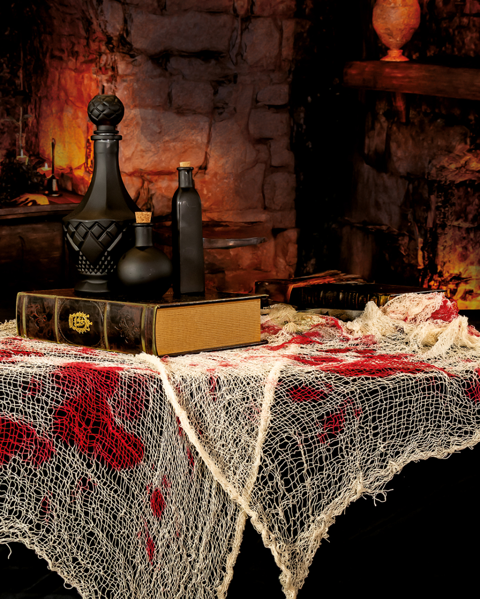 Halloween Fetzenstoff mit Blutflecken 300x75cm