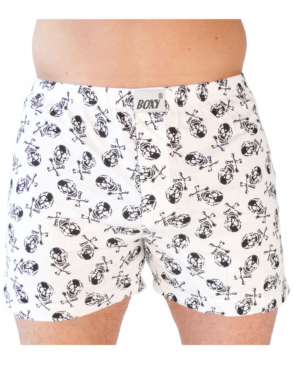 Weiße Totenschädel Boxershorts