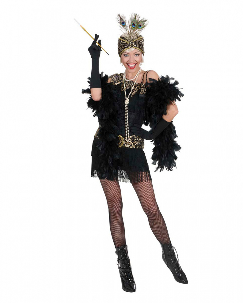 Flapper Kleid schwarz-gold
