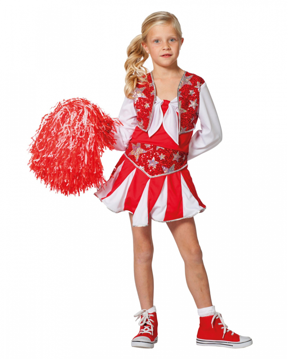 Rotes Cheerleader Kinder Kostüm