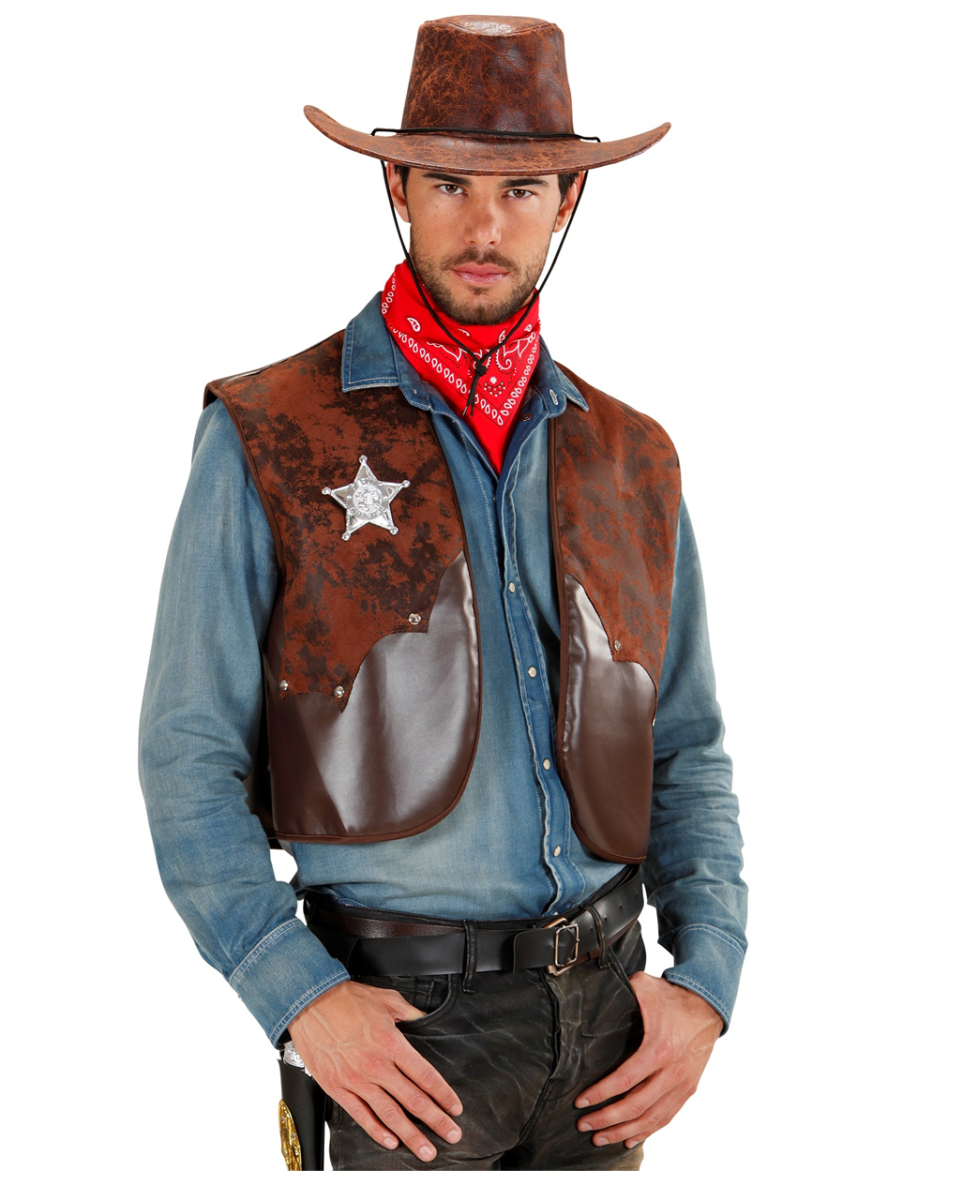Cowboy Weste braun XL
