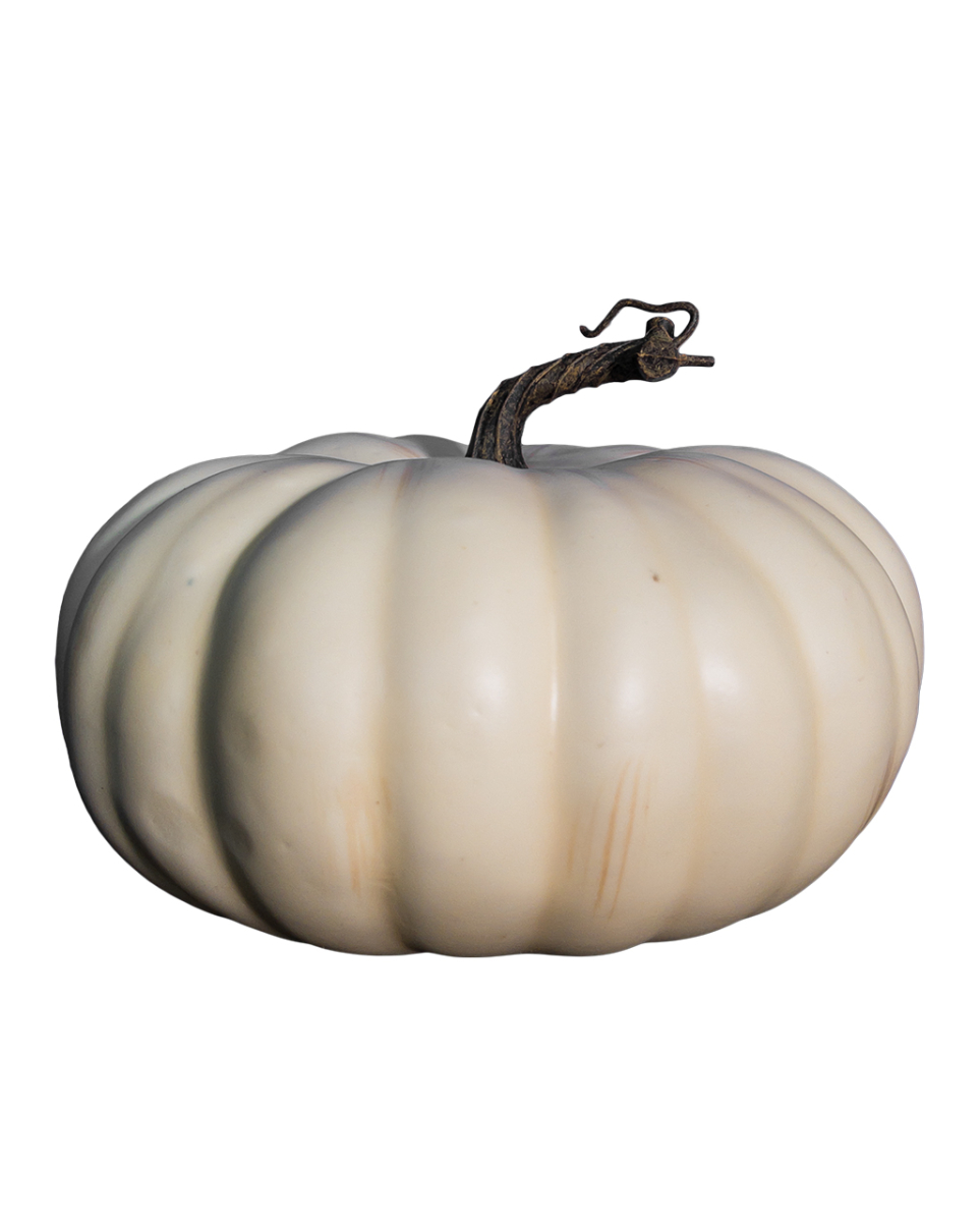 Cremeweißer Zier Kürbis als Deko 26x17cm