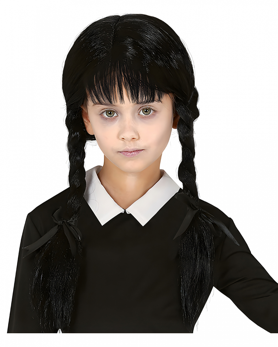 Gothic Girl Kinder Perücke mit Pony