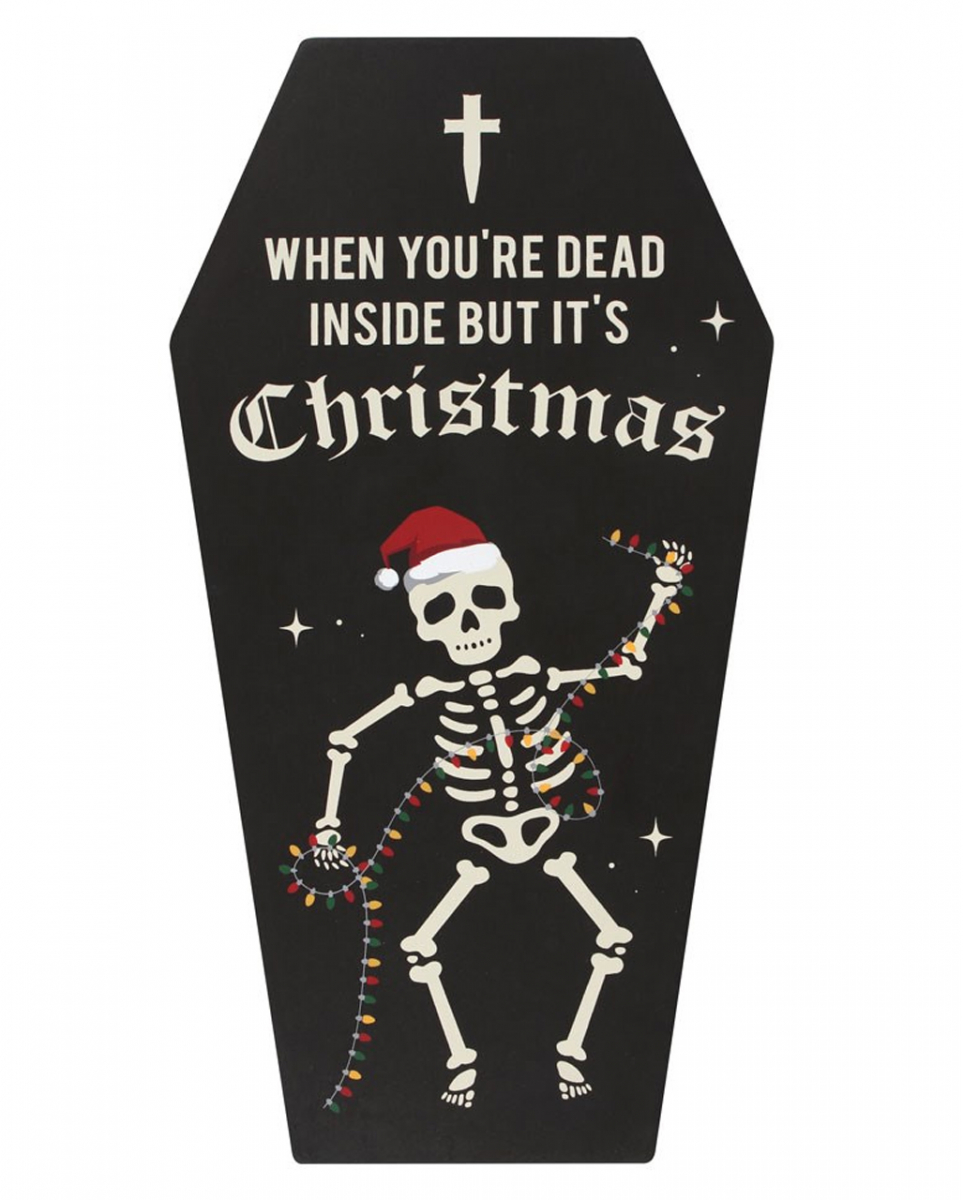 'Dead Inside Coffin' Cryptmas Wandbild in Sargform