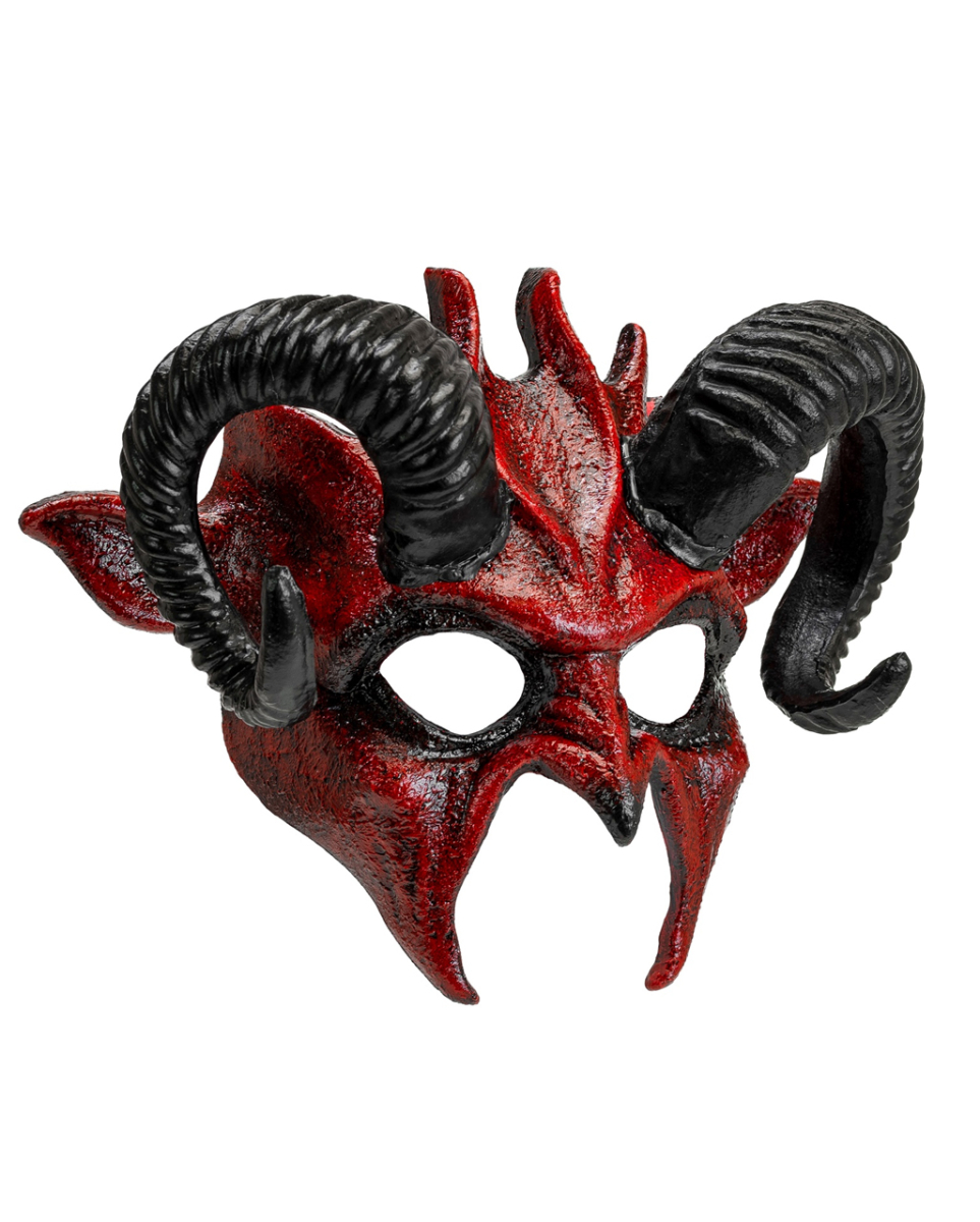 Teuflische Dämonen Maske mit Hörner