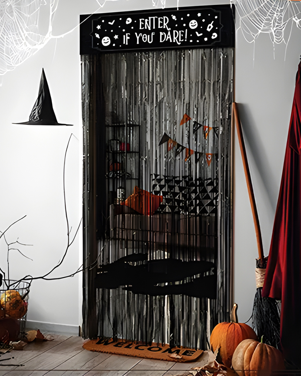 Halloween Tür Vorhang ENTER IF YOU DARE 1,8m