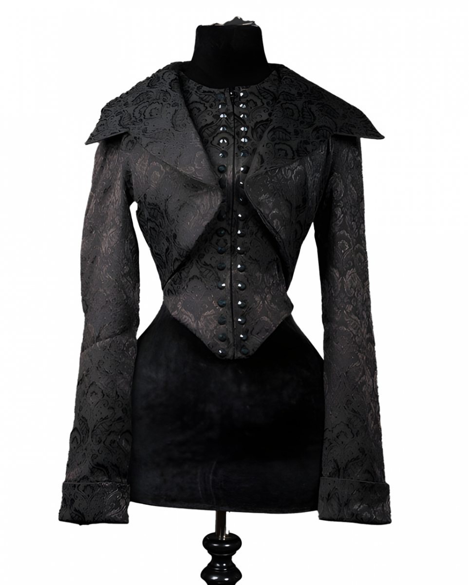 Evil Queen Brokat Jacke mit Stehkragen
