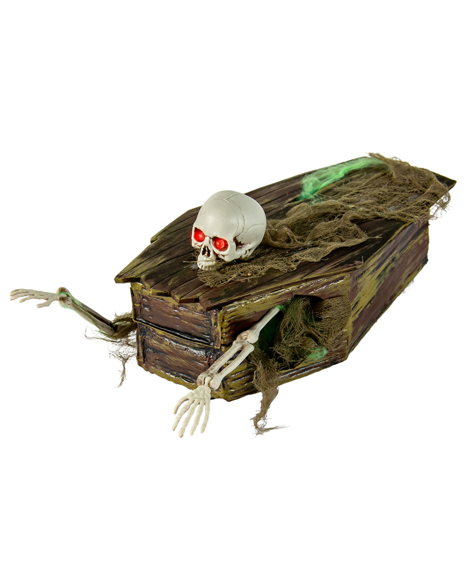 Skelett im Fahrenden Sarg als Halloween Animatronic 34cm