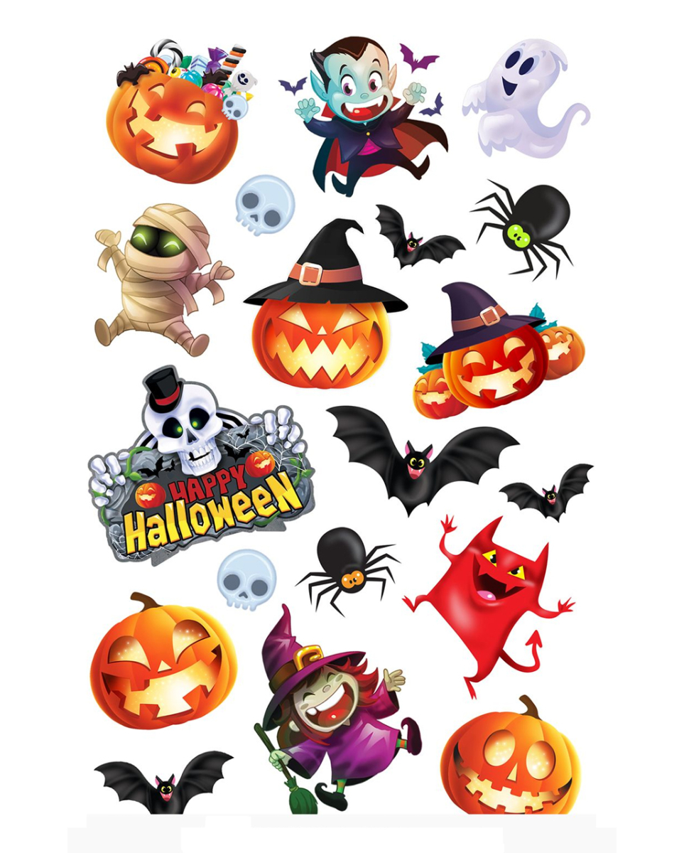 Bunte Halloween Kindertattoos