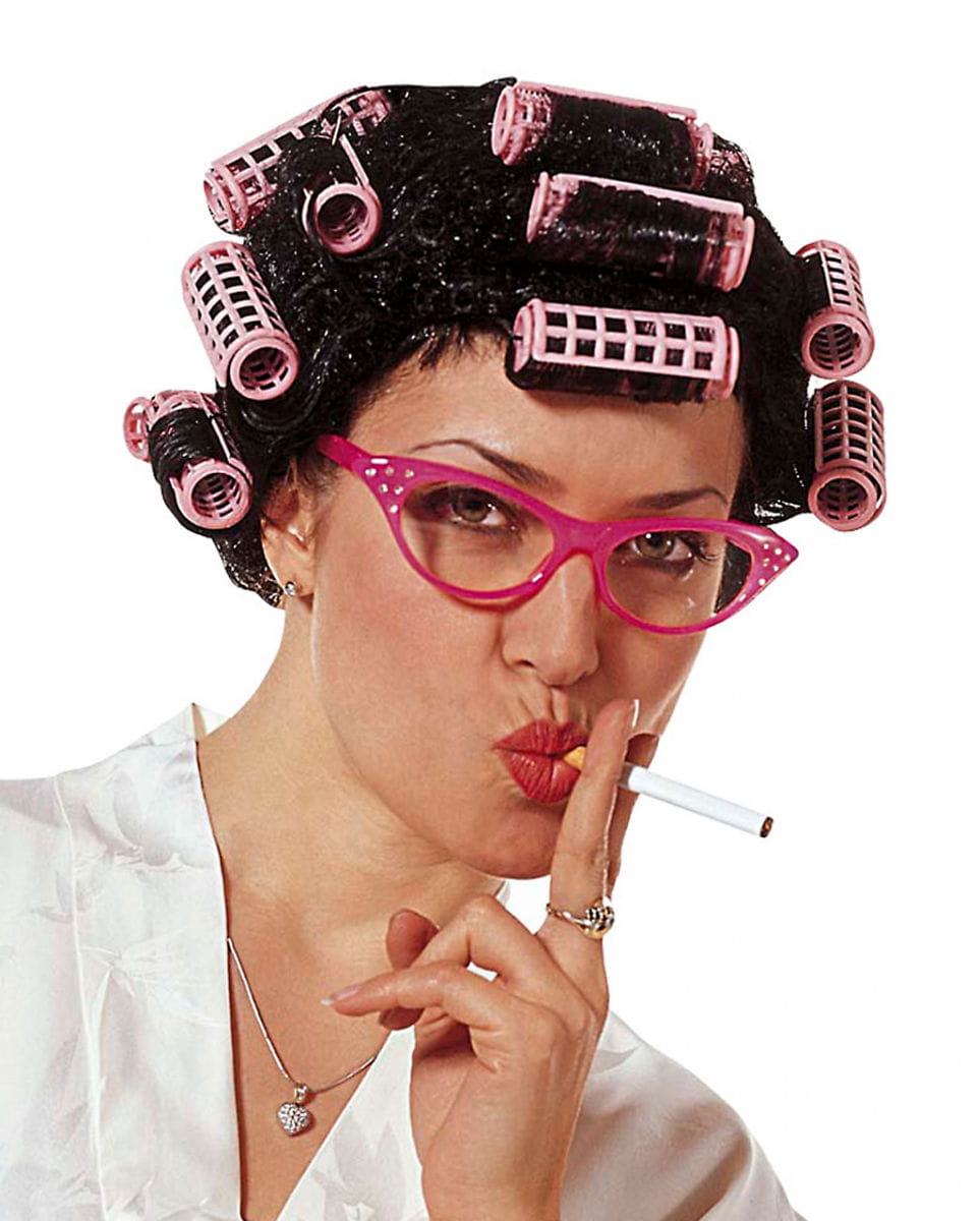 Hausfrauen Perücke mit Lockenwickler