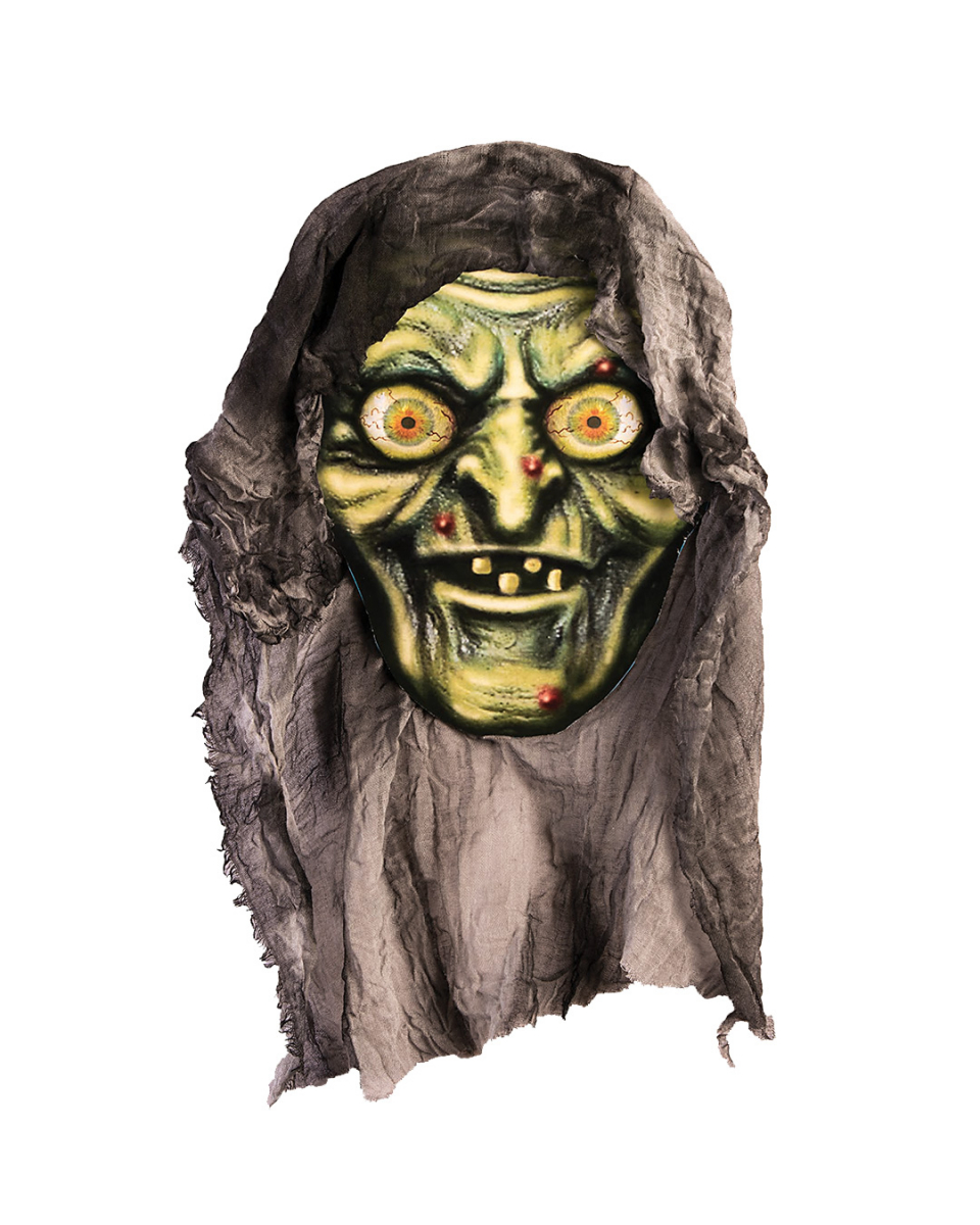 Hexen Schädel aus Karton mit Deko Stoff