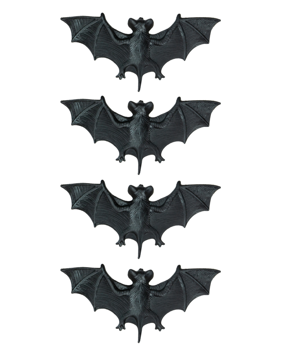 Schwarze Deko Fledermäuse 4 St. 10cm