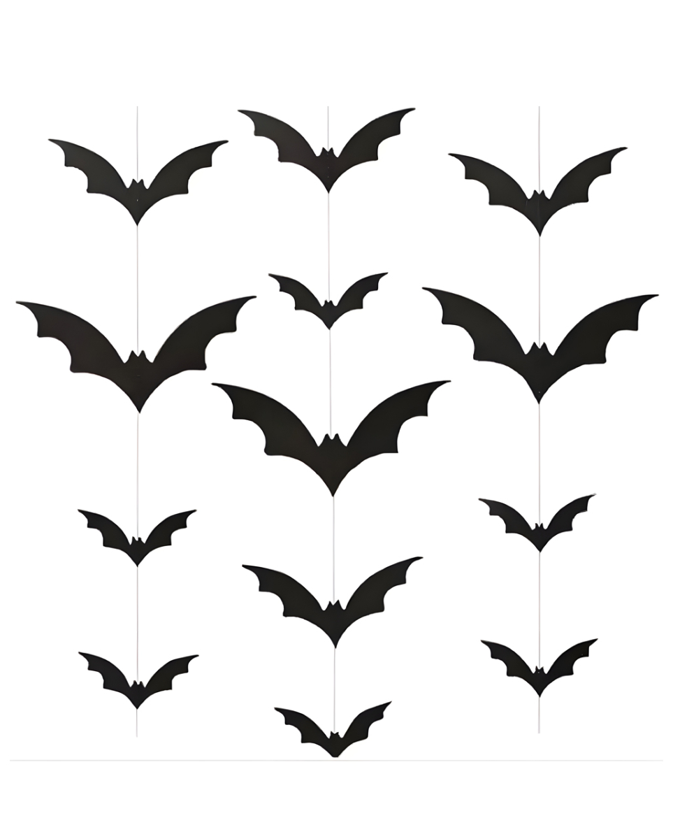 Fledermaus Papier Hängedeko 2m 6 St.