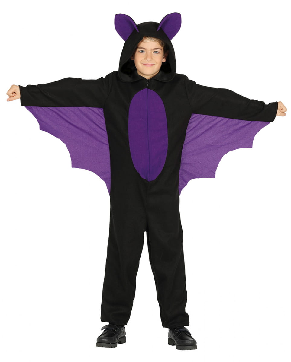 Kinder Fledermaus Overall mit Kapuze & Flügel