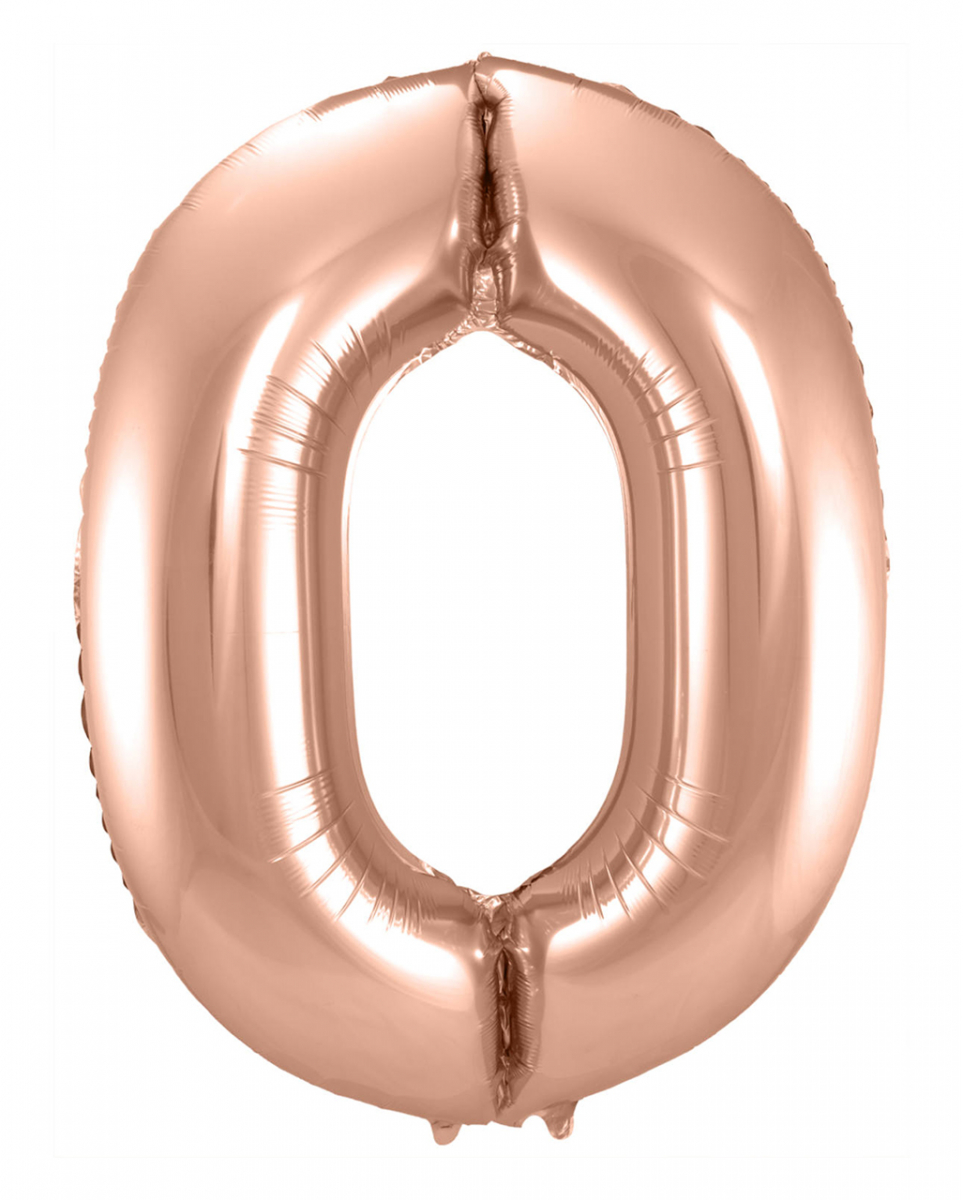 Folienballon Zahl 0 Rose Gold