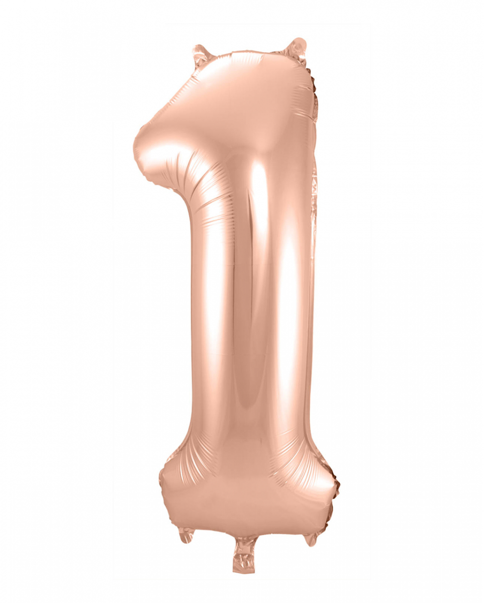 Folienballon Zahl 1 Rose Gold