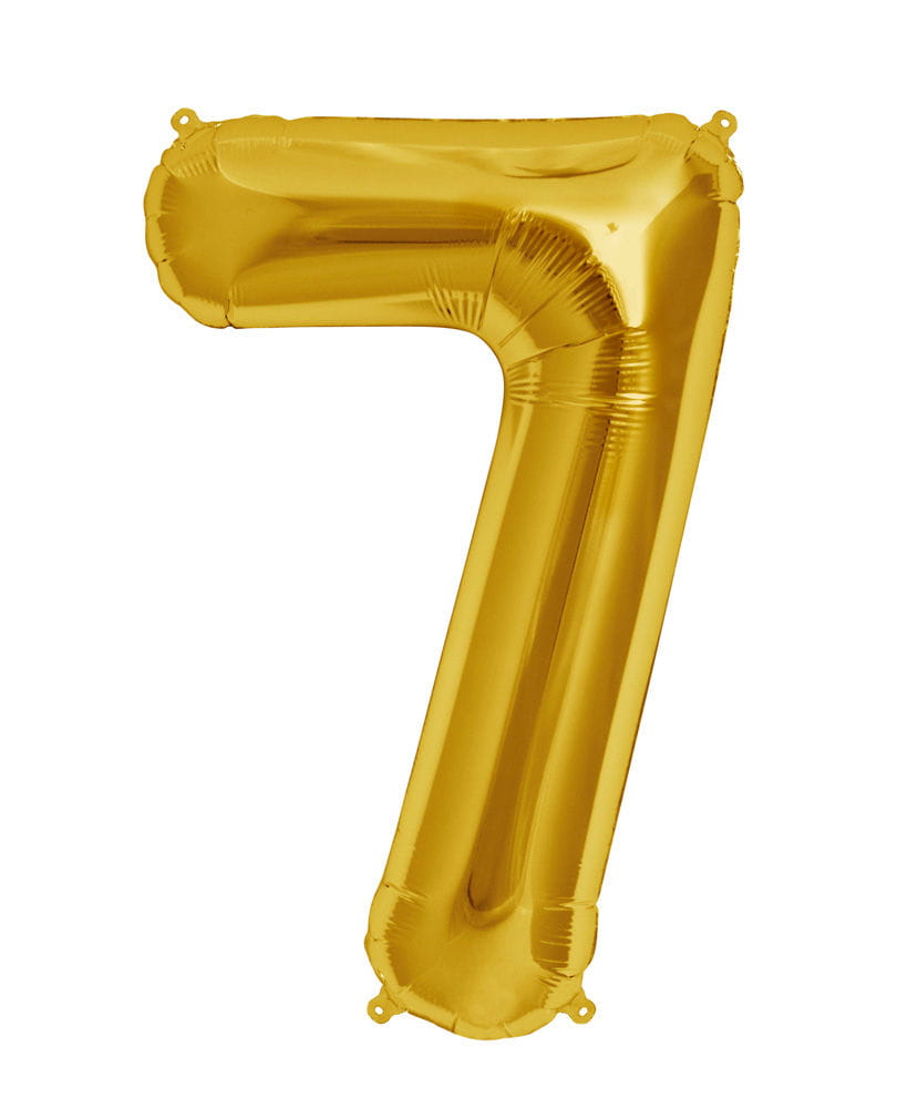 Folienballon Zahl 7 Gold