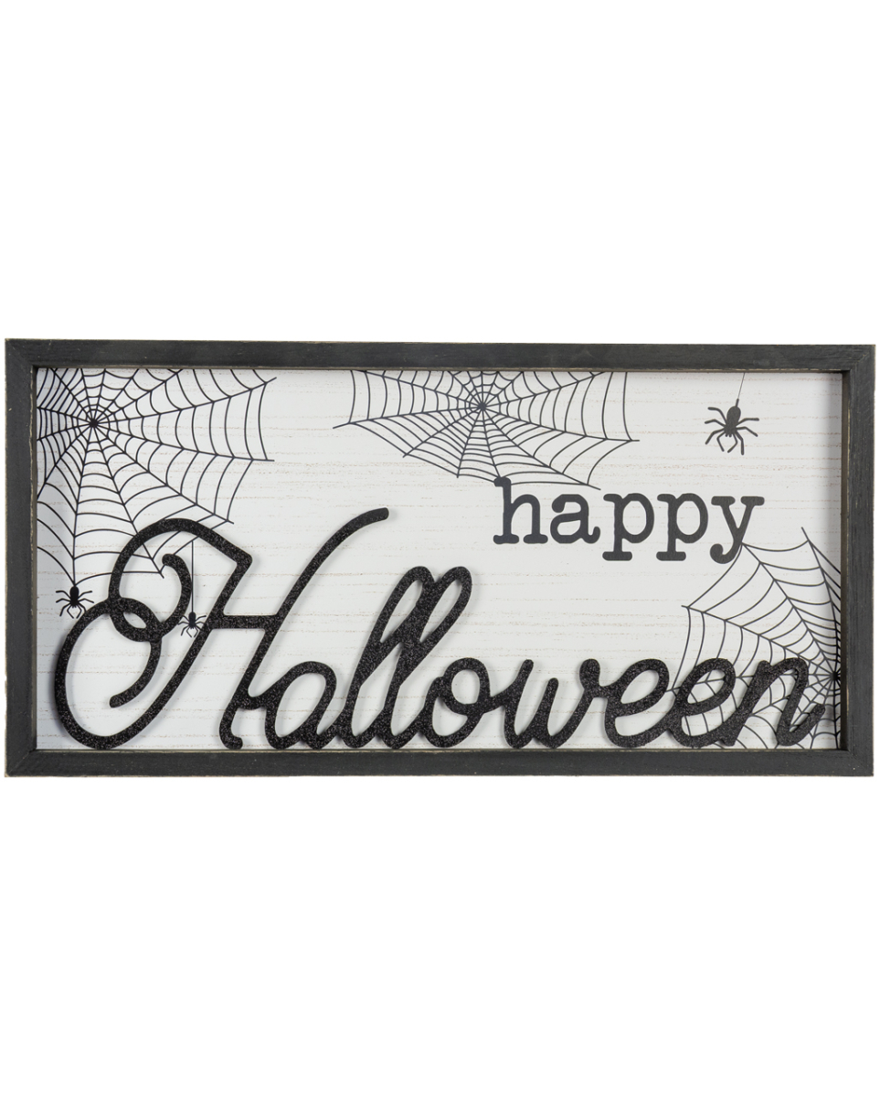 Happy Halloween Relief Bild mit Holzrahmen 60x30cm