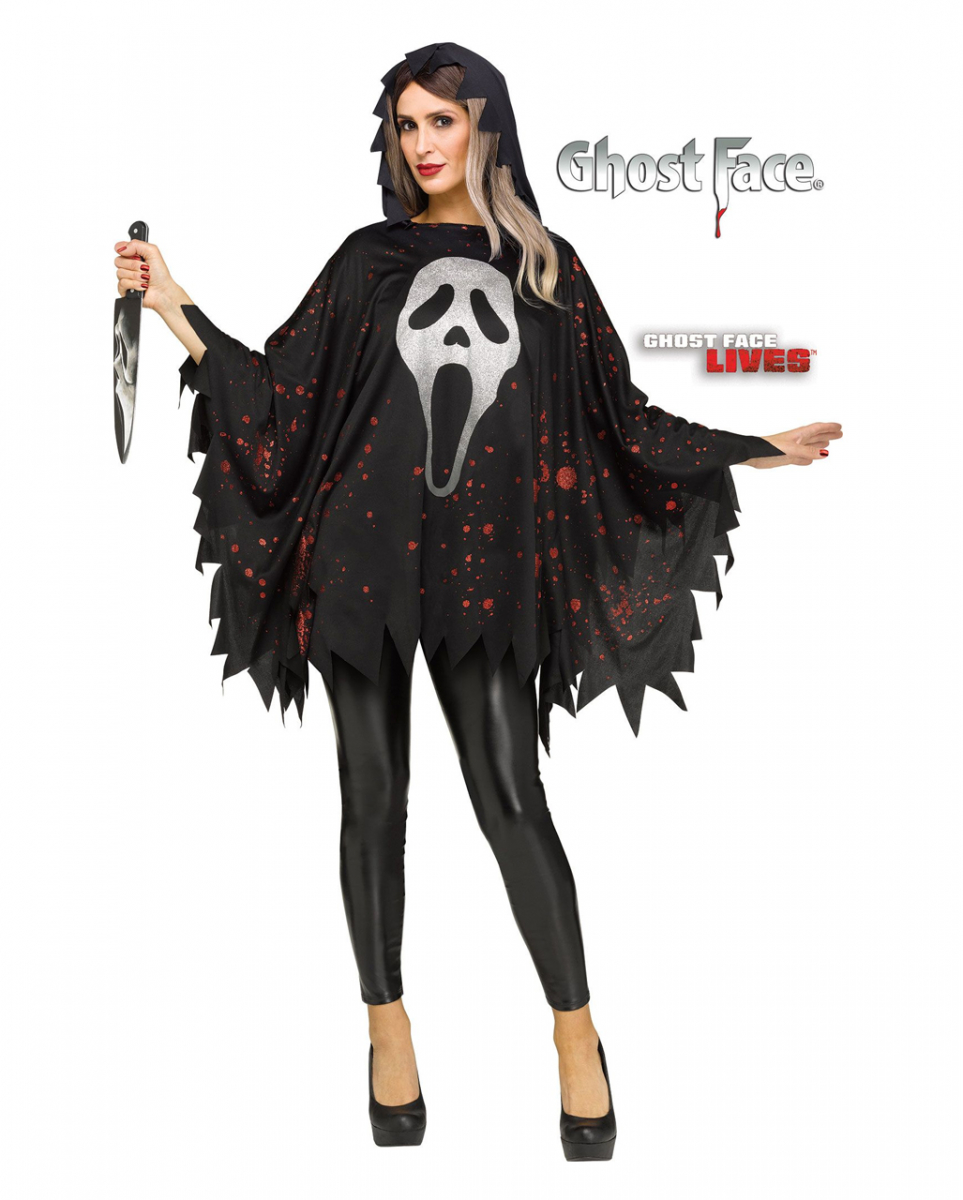 Glitzer Poncho Ghost Face