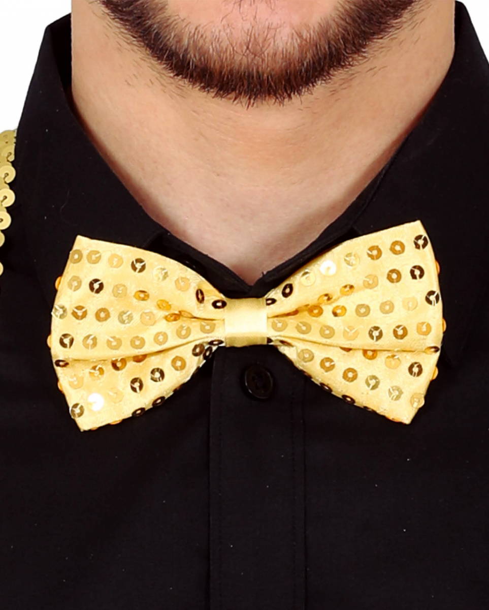 Pailletten Fliege Gold