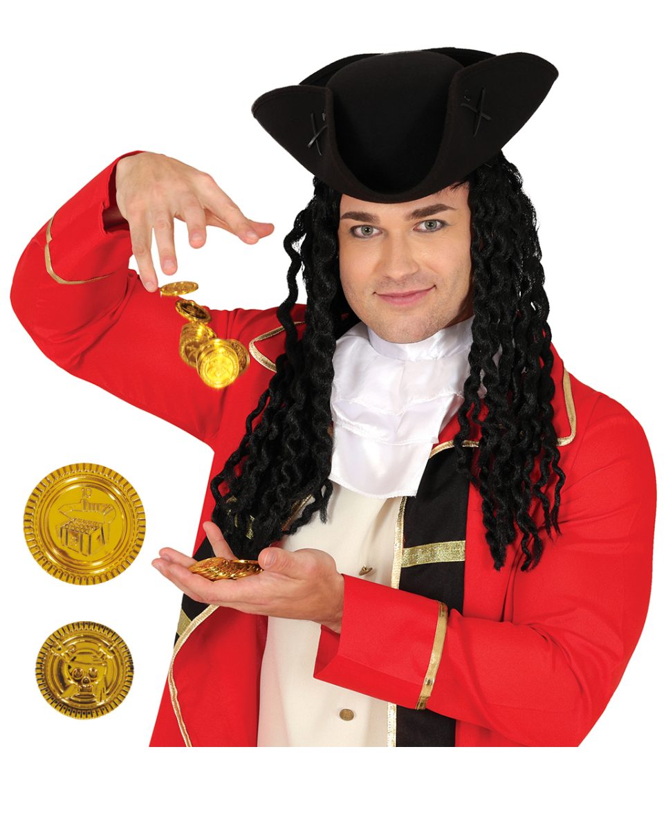 25 St. Goldglänzende Piraten Münzen