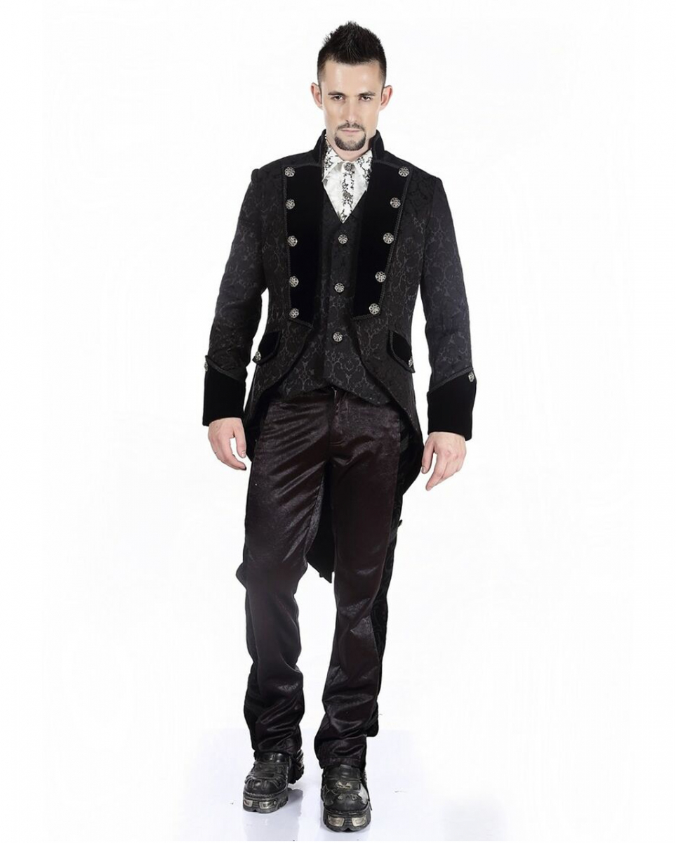 Brokat Herren Gehrock schwarz