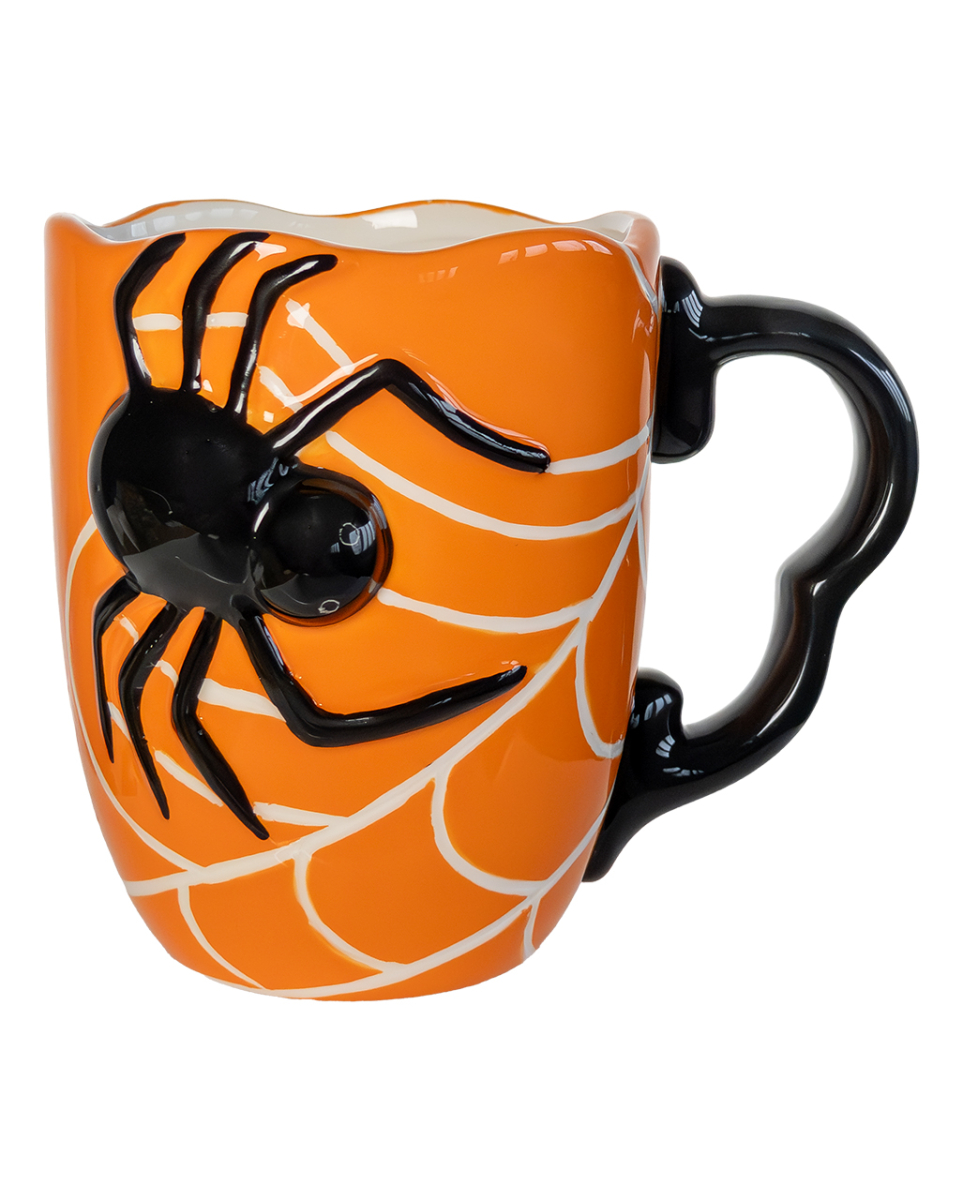 Große Halloween Tasse mit Spinne & Spinnweben 500ml