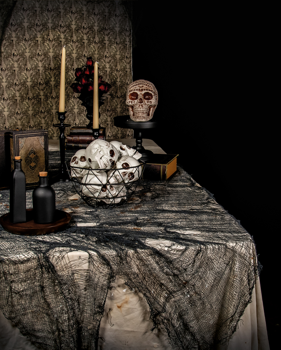 Halloween Lumpenstoff Schwarz 300x75cm