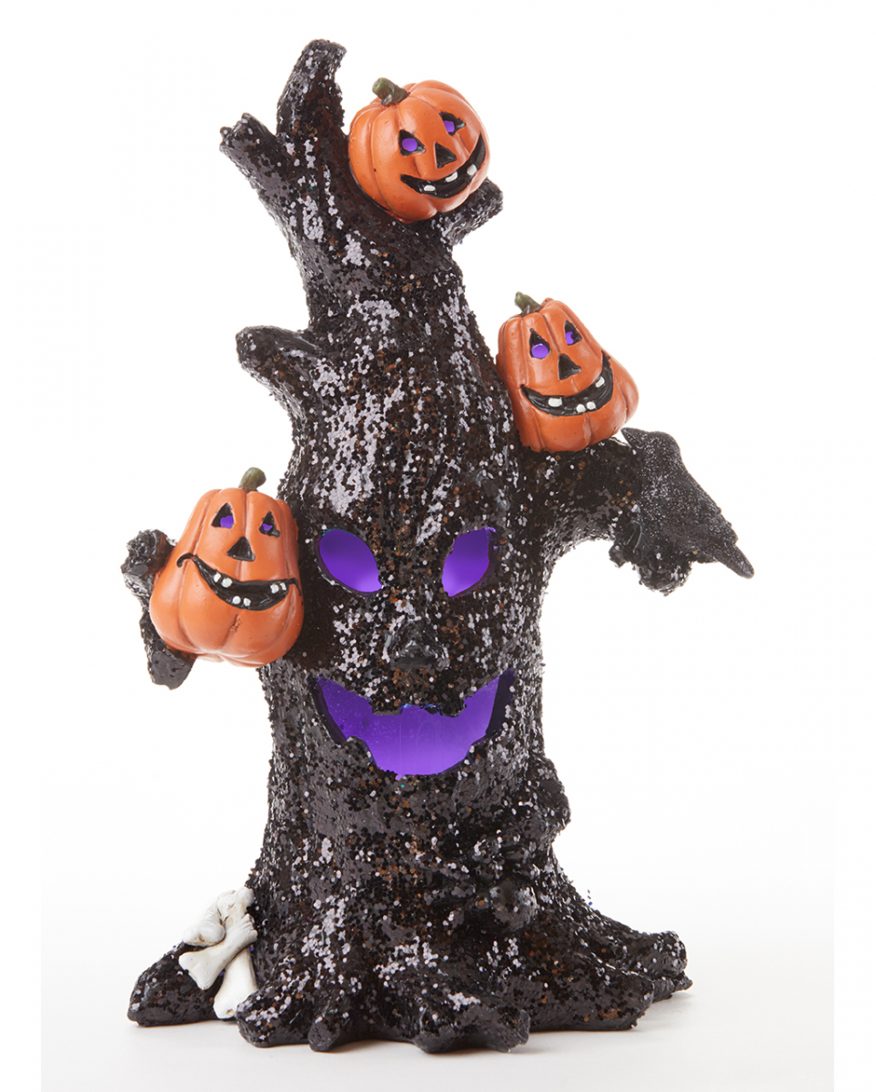 Leuchtender Halloween Glitter Baum 25cm