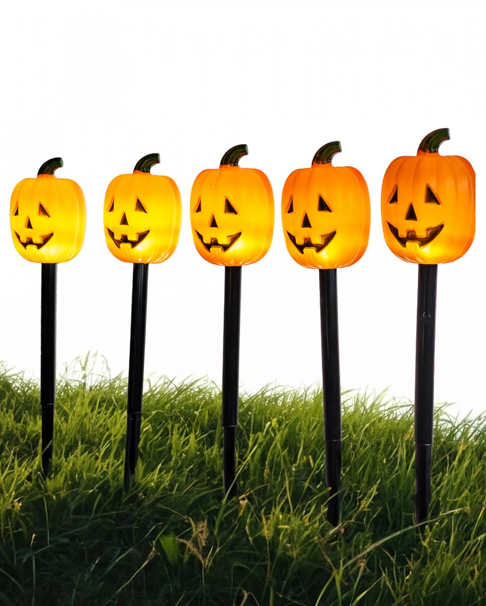 LED Halloween Kürbis Gartenstecker 5 St.