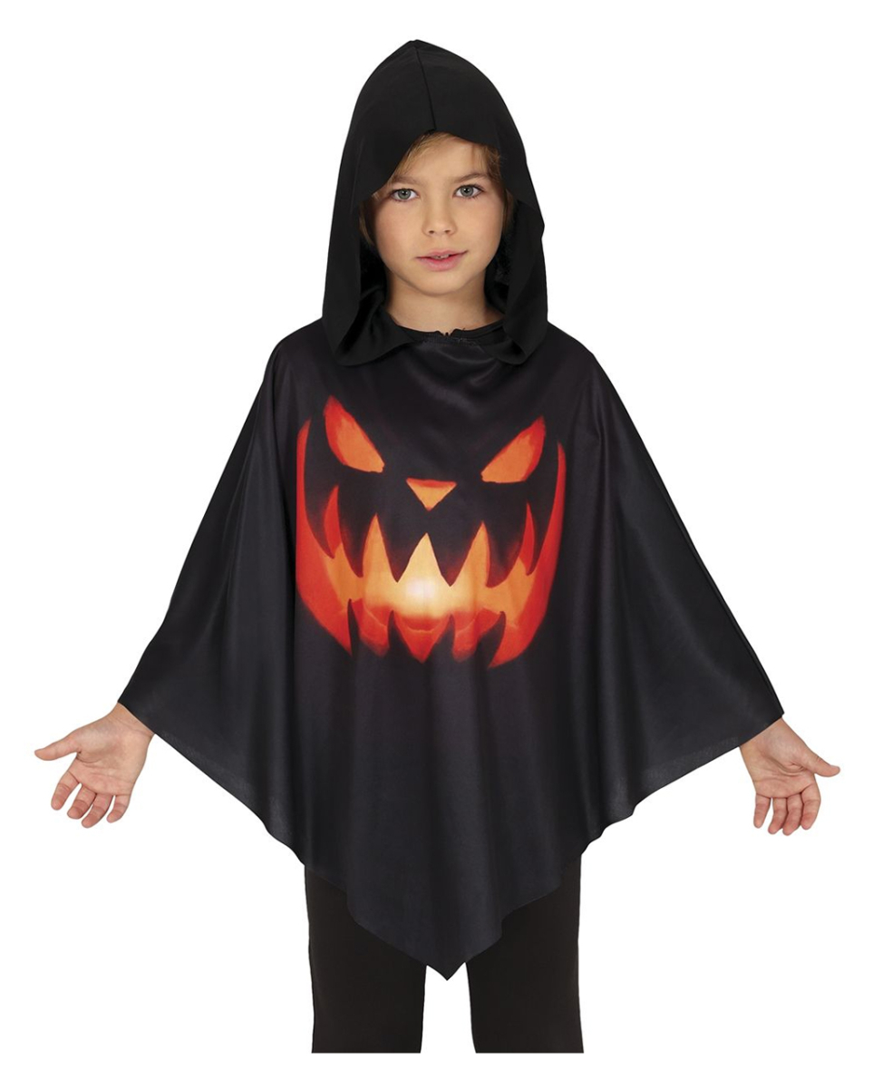 Kürbis Kinder Poncho für Halloween